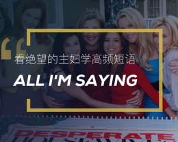 看绝望的主妇学英语实用表达：All I’m saying