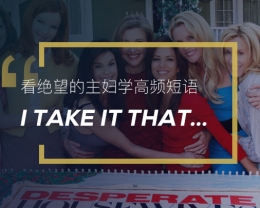 看绝望的主妇学英语地道表达:I take it that…