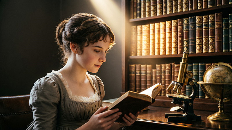 简·奥斯汀在藏书间